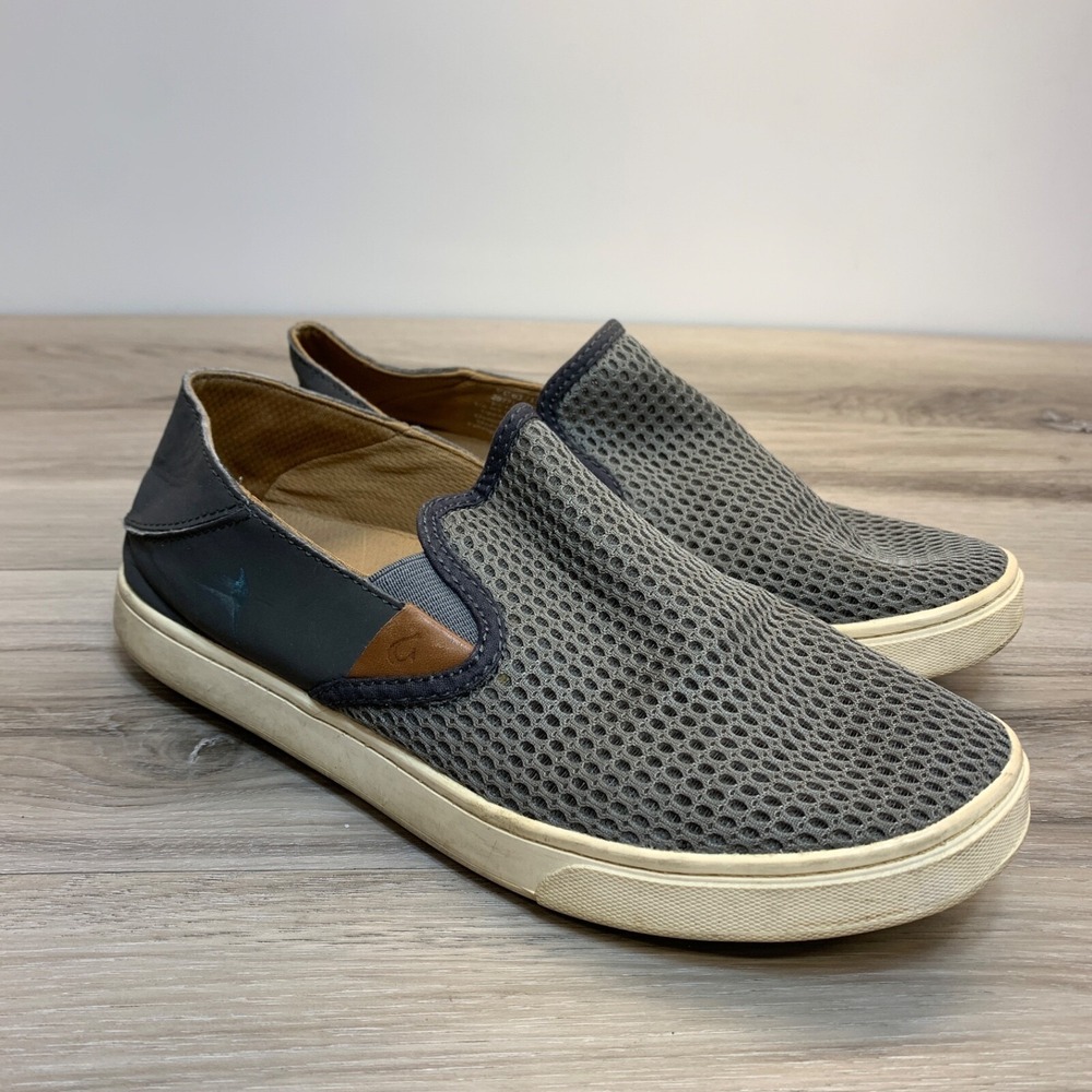 Olukai‎ Shoes Women 8.5 Gray Mesh Pehuea Casual Low Top Slip On Comfort Sneakers